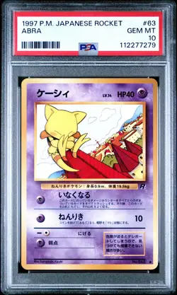 1997 POKEMON JPN ROCKET #63 ABRA PSA 10 - Image 1