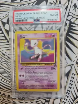 2000 POKEMON VINTAGE PROMO BLACK STAR POKEMON LEAGUE #8 MEW PSA 8 NM-MINT (251) - Image 1