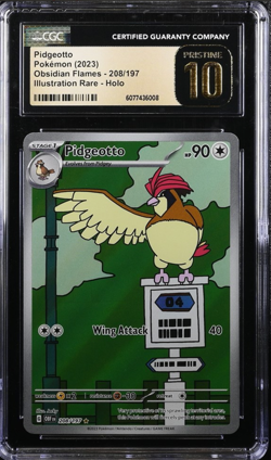 Pokemon 2023 Pidgeotto 208/197 Holo IR Obsidian Flames GEM MINT CGC 10 Pristine - Image 1