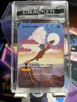 Pokederp Holo SLABBED! Zardichar Charizard 151 JWilly Pokemon Cracked Customs - Image 1