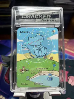 Pokederp Holo SLABBED! Meow Bubble Mew JWilly Pokemon Cracked Customs - Image 1
