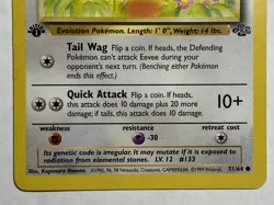Awesome WOTC 1999 Pokemon Jungle Eevee 51/64 1st Edition LP Lightly Played - Image 3