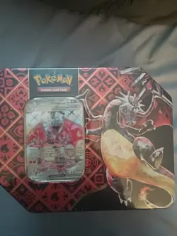 Pokemon TCG: Paldean Fates Shiny Charizard EX Tin Factory Sealed - Image 1