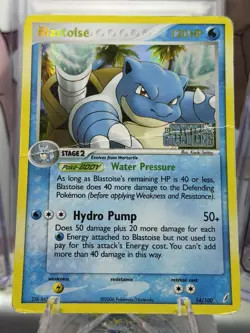Pokemon TCG Reverse Holo Blastoise Stamped 14/100 Gold Crystal Guardians HP - Image 2