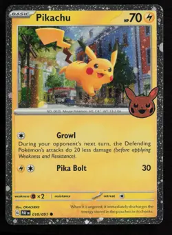 Pikachu Cosmos Holo 018/091 Pokemon Trick or Trade BOOster 2024 Holo Rare NM - Image 1