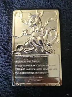 1999 Pokemon MewTwo Burger King 23K Gold Plated #150 Promo Limited Edition - Image 2