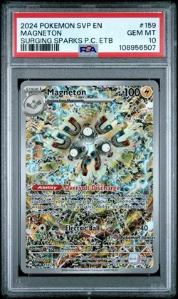 Pokemon Center Magnet Magneton #159 PSA 10 Surging Sparks Promo - Image 1