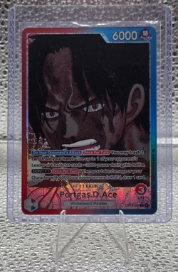 One Piece Portgas D. Ace Alt Art Leader OP13-002 L (OP-13 English) NM - Image 1