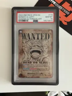 One Piece 2024 OP09-WANTED Alt Art #119 Monkey D. Luffy PSA 10 Gem Mint English - Image 1