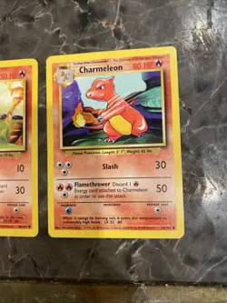 Base Set Charmander & Charmeleon 2-Card Evolution Lot Vintage Pokemon Cards WOTC - Image 2