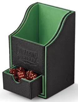DRAGON SHIELD NEST PLUS 100 BLACK / GREEN CARD STORAGE BOX dice compartment case - Image 2