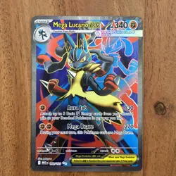 Pokemon TCG Mega Lucario EX 160/132 Mega Evolution Ultra Rare Holo NM Card - Image 1