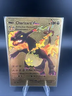 Pokemon Gold Foil Charizard VMAX Card 43 HP, 330 Fan Art - Image 1
