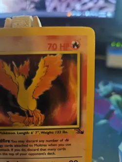 Pokemon TCG Moltres Holo Unlimited Rare Card 12/62 Fossil Set MP - Image 3