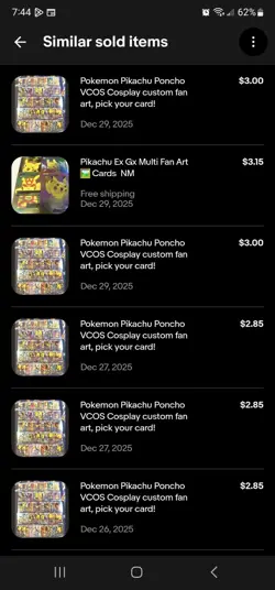 Pokemon Cosplay Poncho Pikachu Fan ART Holos 9 Cards Non Tcg Holofoil - Image 2