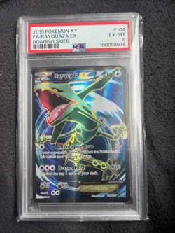 2015 Pokemon XY Roaring Skies #104 Full Art Rayquaza EX PSA 6 Rare Pokemon Card - Image 1