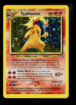 #2 Typhlosion 17/111 Neo Genesis 2000 Holo Rare SWIRL WOTC Pokemon Card TCG - Image 1
