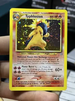 #2 Typhlosion 17/111 Neo Genesis 2000 Holo Rare SWIRL WOTC Pokemon Card TCG - Image 3