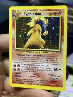 #2 Typhlosion 17/111 Neo Genesis 2000 Holo Rare SWIRL WOTC Pokemon Card TCG - Image 4