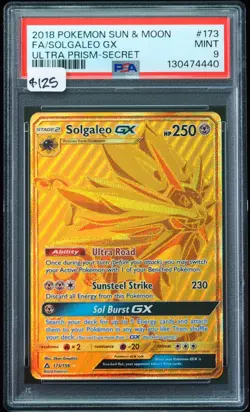 2018 Solgaleo GX #173 Ultra Prism PSA 9 Pokemon Card - Image 1