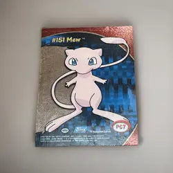 2000 TOPPS POKEMON TV ANIMATION CLEAR CARDS MEW #PC 7 - Image 3