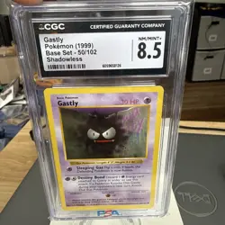 CGC 8.5 Gastly 1999 Base Set Shadowless 1st Edition 50/102 Pokemon Card - Image 1