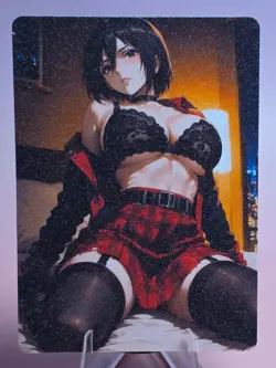 Mikasa Ackerman Attack On Titan Custom Sexy Waifu Anime Trading Card - Image 1
