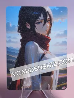 Mikasa Ackerman Attack On Titan Custom Sexy Waifu Anime Trading Card - Image 3