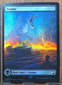 MTG💀 Swamp ( FOIL ) Universes Beyond: Jurassic World Collection NEAR MINT❤💕 - Image 3