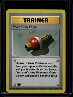 Pokemon TCG Pokemon Flute 86/102 Base Set Shadowless 1st Edition LP - Image 1