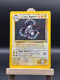 Lt. Surge's Magneton 8/132 Holo Gym Heroes Vintage Pokemon 2000 - MP/HP 8/132 - Image 1