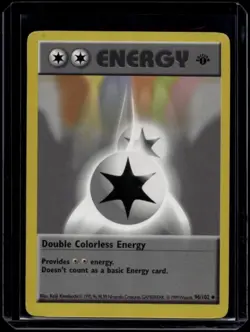 Pokemon TCG Double Colorless Energy 96/102 Base Set Shadowless 1st Edition LP - Image 1