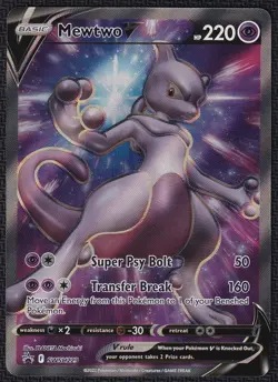 Pokemon Mewtwo V SWSH229 Full Art Black Star Promo Pokemon Go - Image 1