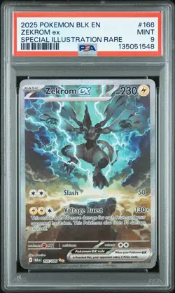 2025 POKEMON BLK EN-BLACK BOLT SPECIAL ILLUSTRATION RARE #166 ZEKROM EX PSA 9 - Image 1