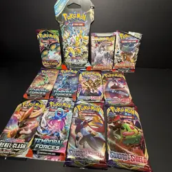 Pokemon TCG Booster Pack Lot (12) - Sword & Shield & Scarlet Violet - Sealed - Image 1