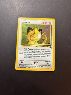 Meowth 10/53 WOTC Black Star Promo Holo Pokemon MO - Image 1
