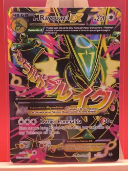 Mega M Rayquaza EX 105/108 Roaring Skies Full Art Holo SPANISH Pokemon Card - Image 1