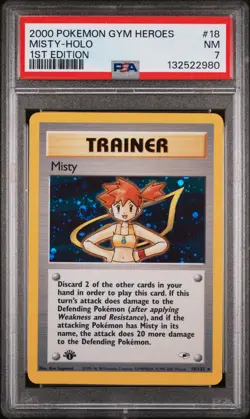 2000 POKEMON GYM HEROES 1ST ED #18 MISTY-HOLO PSA 7 - Image 1