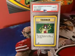 2000 POKEMON GYM HEROES 1ST EDITION ERIKA-HOLO TRAINER #16 PSA 8 - Image 1