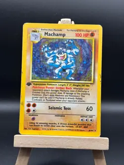 1999 Pokemon Machamp 1st Edition #8/102 Holo Rare Base Set WoTC 8/102 - Image 1