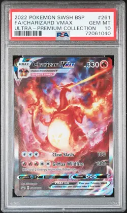 2022 POKEMON SWSH BLACK STAR PROMO #261 FULL ART/CHARIZARD VMAX PSA 10 - Image 1