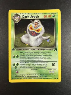 Pokemon Dark Arbok 1st Edition Holo #2/82 Team Rocket WOTC 1999- 23000 Error LP - Image 4