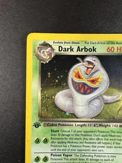 Pokemon Dark Arbok 1st Edition Holo #2/82 Team Rocket WOTC 1999- 23000 Error LP - Image 5