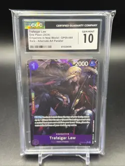 One Piece English Trafalgar Law OP09-069 Alt Art Rare CGC 10 - Image 1
