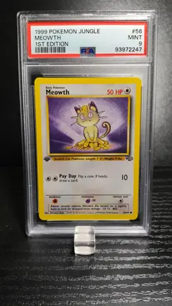 Meowth - 56/64 Jungle 1st Edition - PSA 9 Mint - Pokemon Card - Image 1