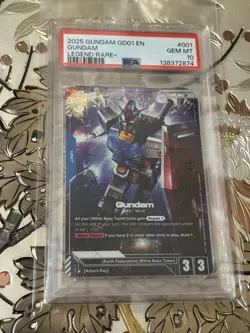 PSA 10 Gundam Card Game Gundam LR+ GD01-001 Newtype Rising - Image 1