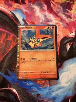 Pokemon TCG Victini Holo Black Bolt 012/086 SV Rare Card (NM Condition) - Image 1