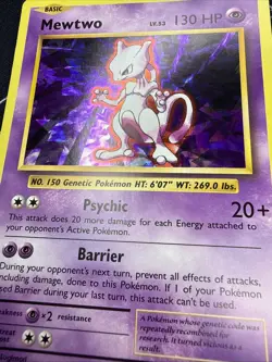 2016 Pokemon XY TCG Mewtwo Evolutions Holo 51/108 Cracked Ice Foil Card NM - Image 1