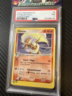 Flareon PSA 7 Pokemon card 5/100 EX Sandstorm Rare Holo 2003 NEAR MINT - Image 2