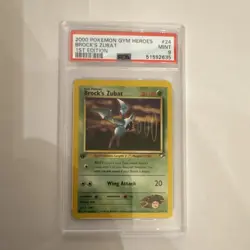 Pokemon Brock's Zubat 24/132 Gym Heroes 1st Edition PSA 9 Common Regular Card - Image 1